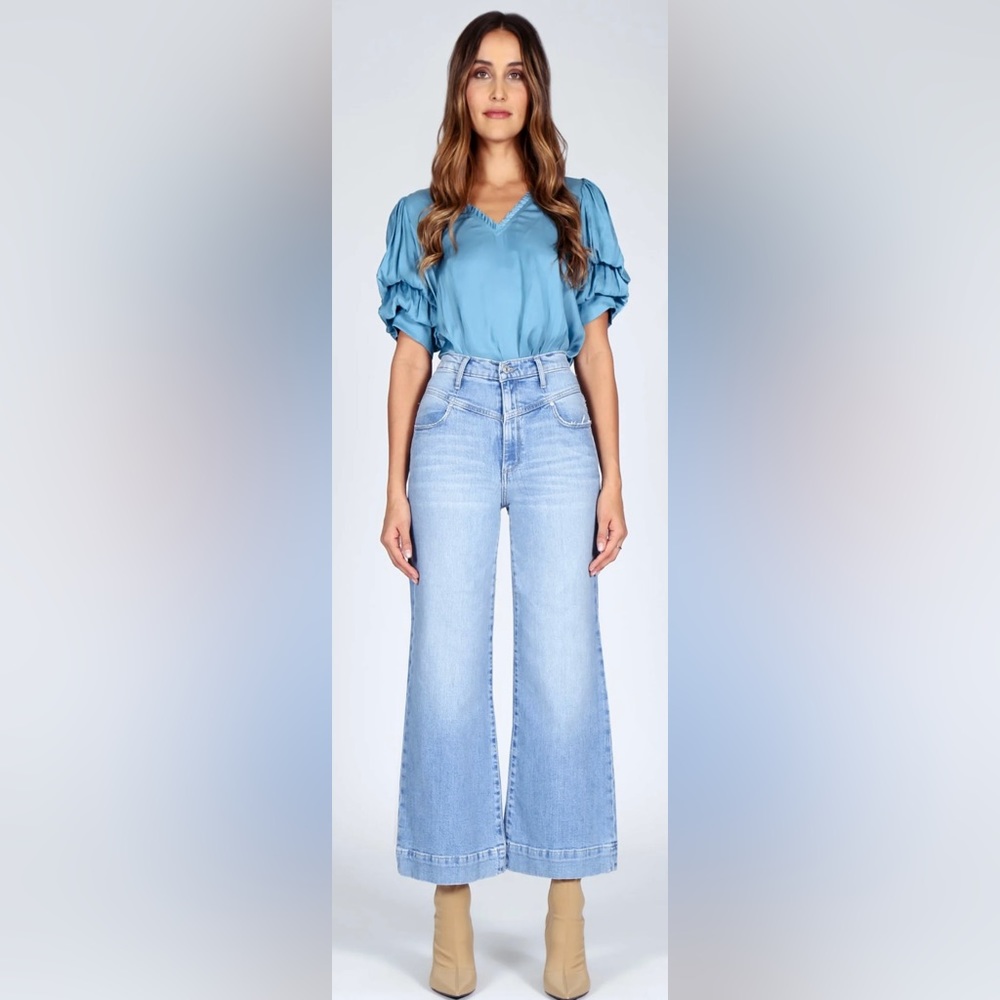 Black Orchid Emma Double Yoke Wide-Leg Crop Jeans